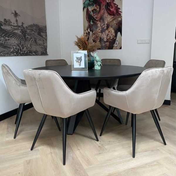 Bogard Linoleum Tafel | Zwart