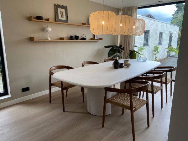 Eettafel beton tafel Zweeds ovaal | White 6